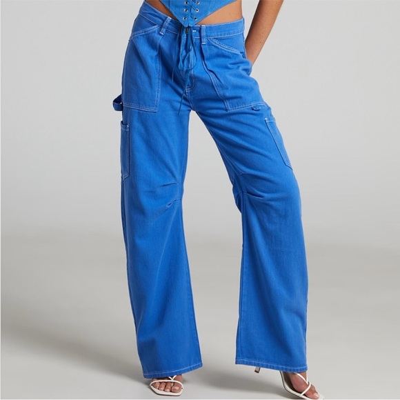 Lioness Pants - Lioness Blue Denim Cargo Pants